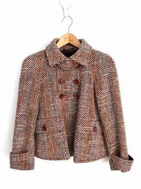 MaxMara Sportmax - Herringbone Tweed Wool Jacket -Made in Italy - Size 8